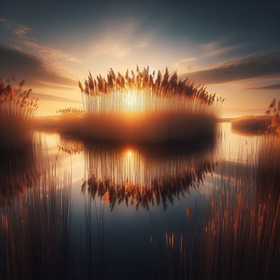 Sunrise over reeds