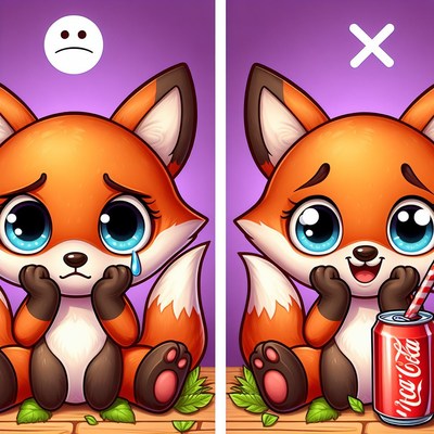 Fox's mood change: sad to happy