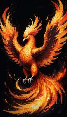 Phoenix illustration with flames