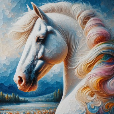 White horse portrait