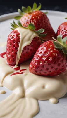 Strawberries drizzled with white chocolate