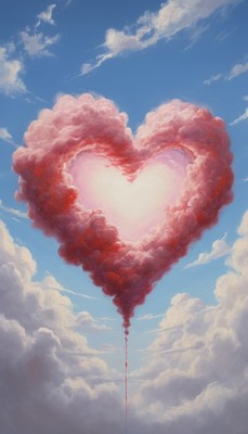 Heart cloud in a blue sky