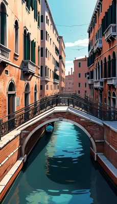 Venice canal bridge view