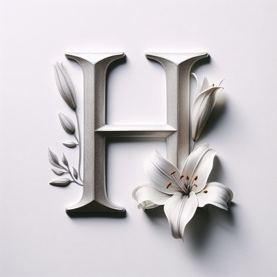 Letter h floral design