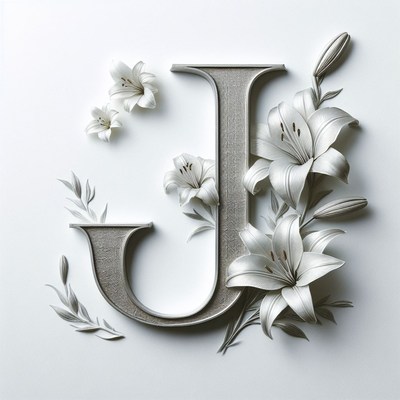 Paper flower letter j