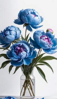 Blue peonies in a vase