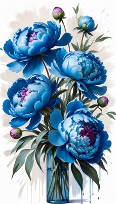 Blue peonies in a vase