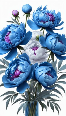 Blue peonies in a vase