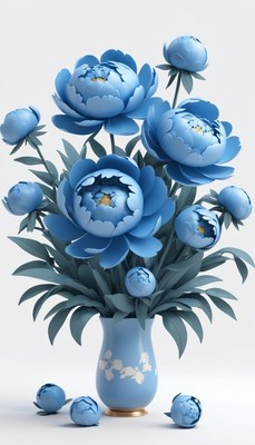 Blue peonies in vase