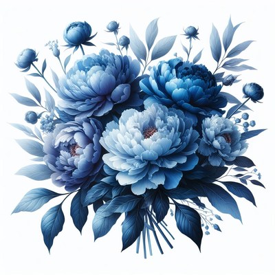Blue peony bouquet