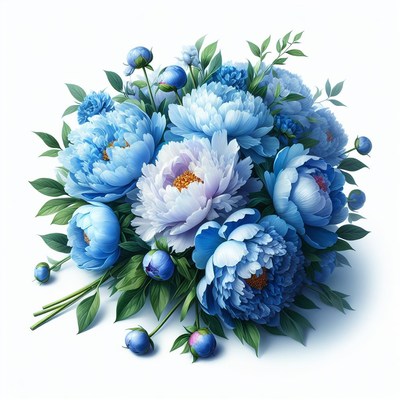 Blue peony bouquet