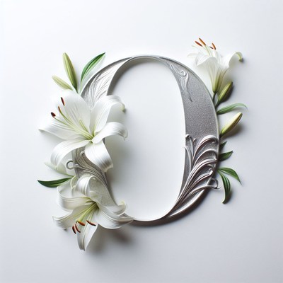 Papercut letter o with lilies