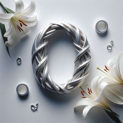 Silver wreath with white lilies