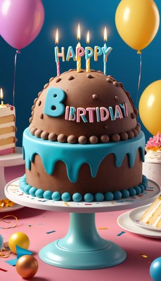 Birthday cake with candles