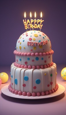 Birthday cake with candles