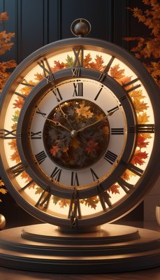 Autumn leaf clock