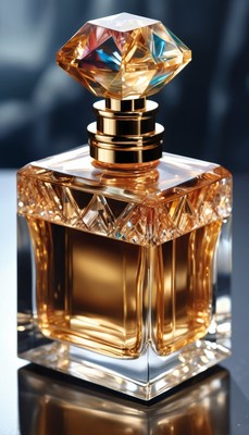 Diamond-shaped perfume bottle