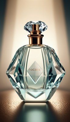 Diamond-shaped perfume bottle