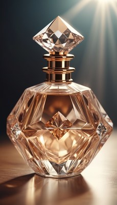 Diamond-shaped perfume bottle