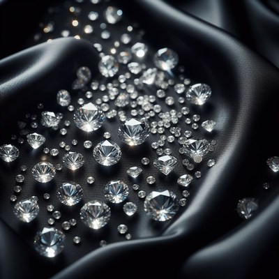 Diamonds on black satin