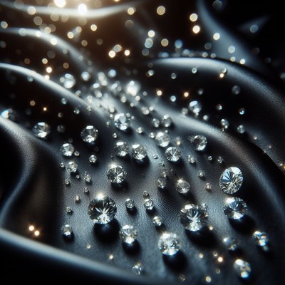 Diamonds on black satin