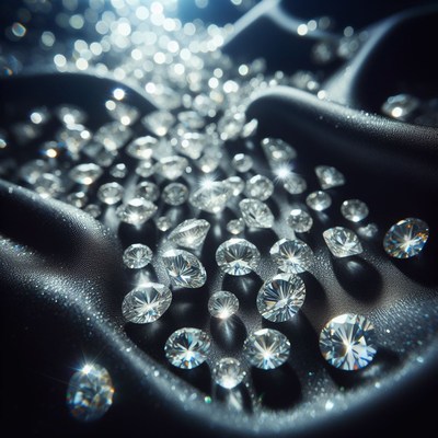 Diamonds on black silk