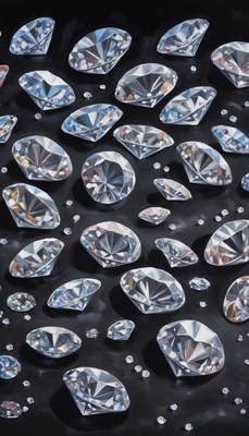 Diamond display on black background