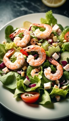 Shrimp and greens salad