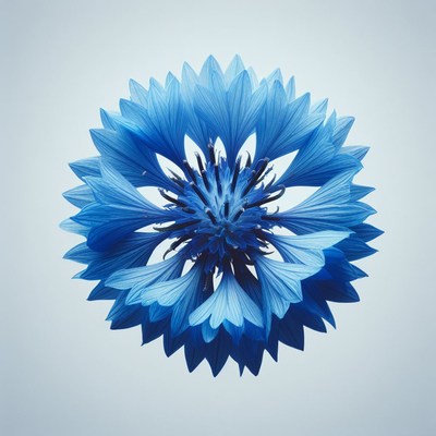 Blue cornflower blossom close-up