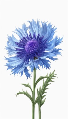Blue cornflower in bloom