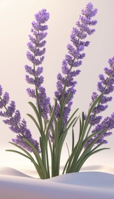 Lavender blooms in white