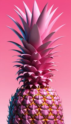Pink pineapple on pink background