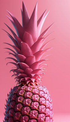 Pink pineapple on pink background