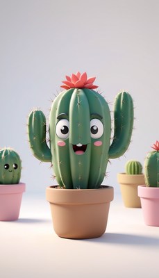 Happy cactus in a pot
