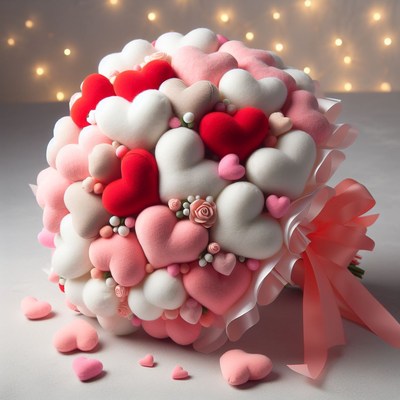 Felt heart bouquet