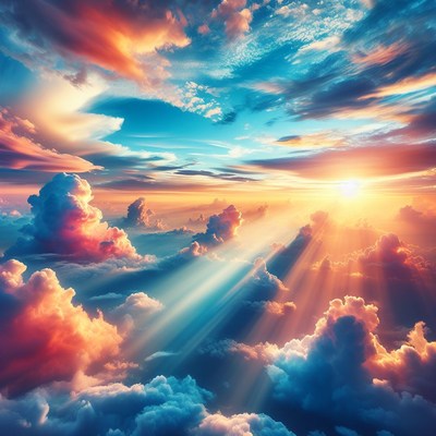 Sunset above the clouds