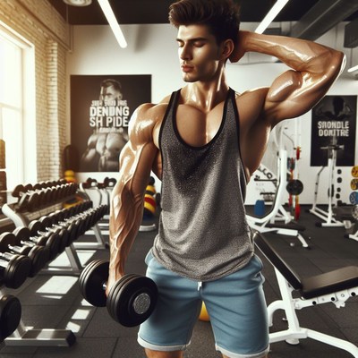 Man lifting weights in gym