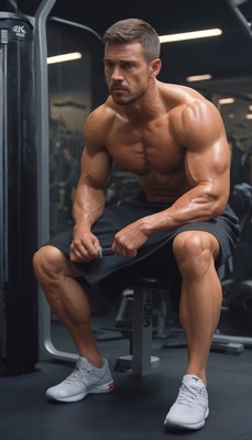 Man resting after gym workout