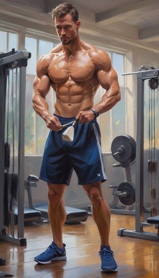 Muscular man in gym