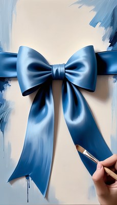 Blue ribbon painting