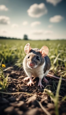 Rat in a field on a sunny day