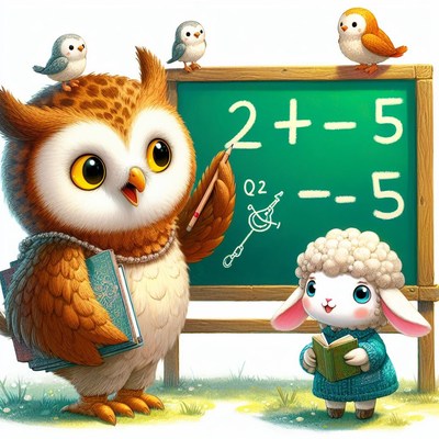 Owl teacher and lamb student