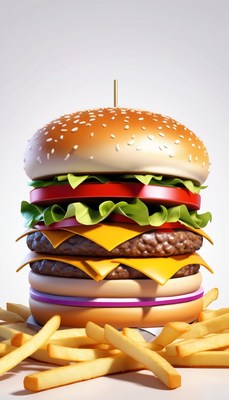 Double cheeseburger and french fries