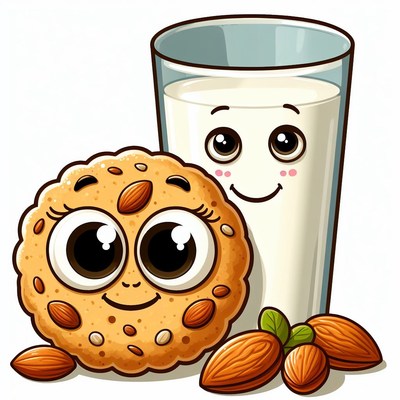 Almond cookie and milk