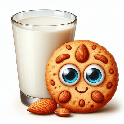 Almond cookie and milk