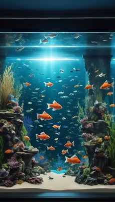 Fish tank with orange fish