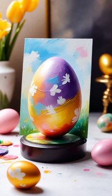 Painted easter egg display
