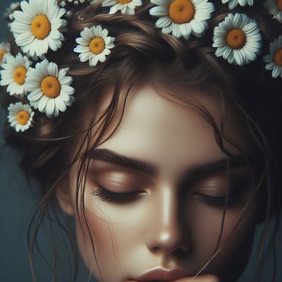 Woman with daisy crown