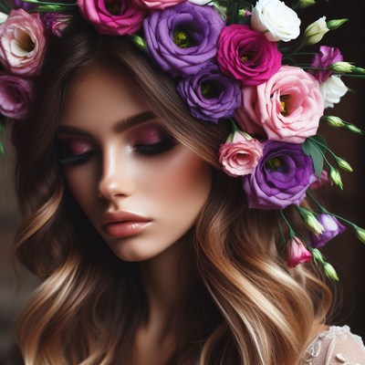 Woman with floral crown