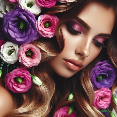 Woman with flowers in hair